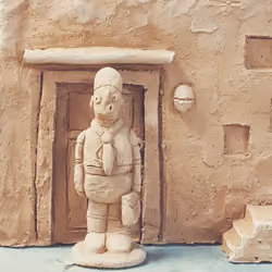 Human error stand in front of a door