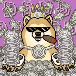 "King Big Doge," Series No. 1, Dogecoin Platinum, Pixel Variant