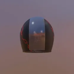 3D Motorcycle Helmet- Black with Red Lightning