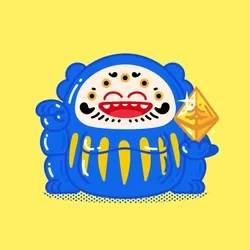 Pornsuck and Boonshit X Blue Daruma doll #055