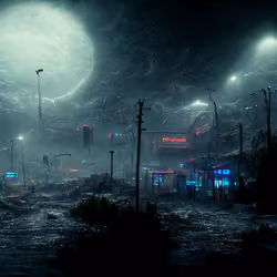 Cyberpunk city night