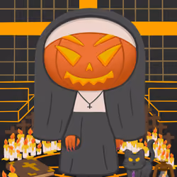 The NUN pumpkin head
