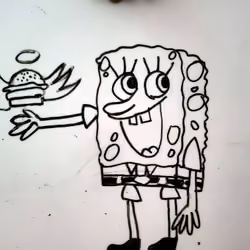 My 8 year old boy sketched a SpongeBob!