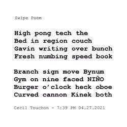 Swipe Poem 001