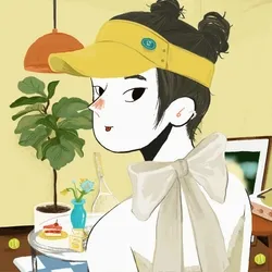 She is in the living room, Wearing her favorite visor - san