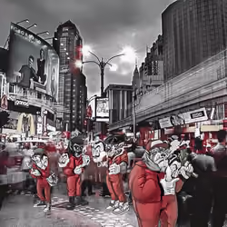 W2 RED - B&W - Smoking Wolf In Town