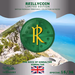 Official ReillyCoin Limited Edition British Overseas Territories Collection The Rock of Gibraltar  S