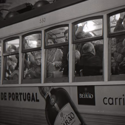 Packed Train in Lisbon 