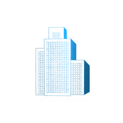 Logo Design Outline- Blue Building with Top Windows
