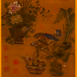 The picture of the Qing Dynasty 清供图