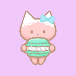 Cute Cat Dolls #026 mintblue macaron cat