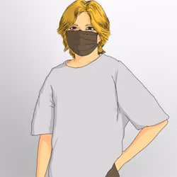 Dichi Portrair Yellow Hair with Mask