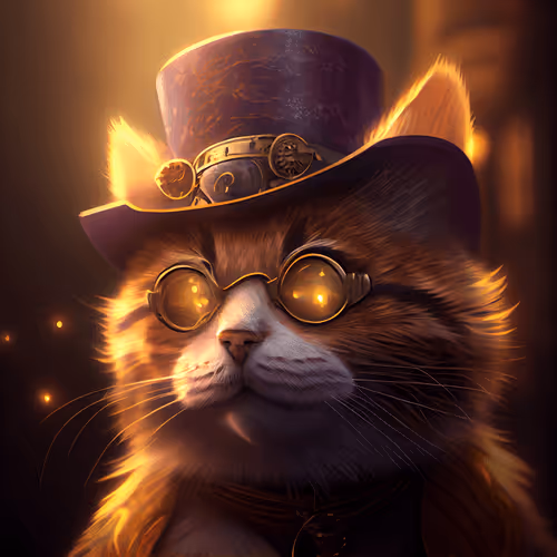 Steampunk Victorian Cat #17