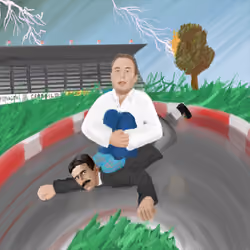 Elon Musk Drifting Tesla