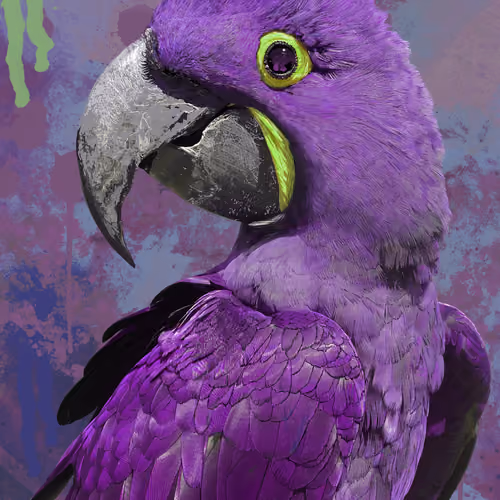 puRple hY  with grEEn driP
