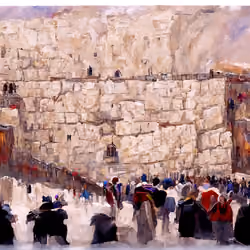 Prayer wall with crowd
