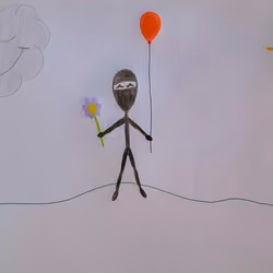 Ninja Holding a Balloon #3