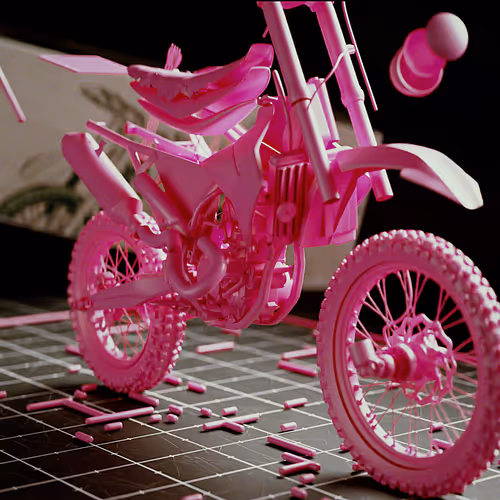 Pink Model-Kit Motorcycle