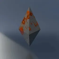 Rhombus crystal looks like ethereum rusty iron material