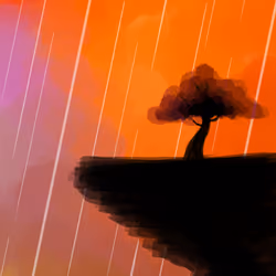 Cherry tree in the fire