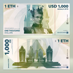 1 ETH - USD 1,000 Bill - King Vitalik Edition