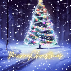 Snowy christmas night 