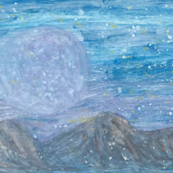 A free hand work - Moon
