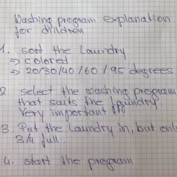 washing program: basic explanation for the children