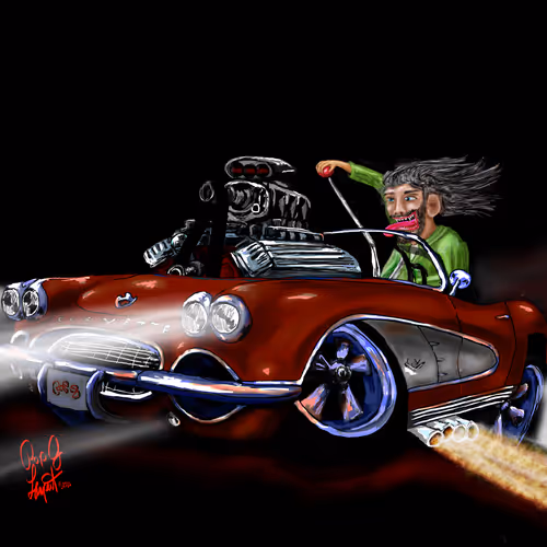 Dark Night 59 Blown Red White Corvette