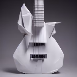 WHITE ORIGAMI GUITAR