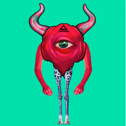 Two horns red monster #001