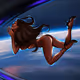 Beautiful girls in space
