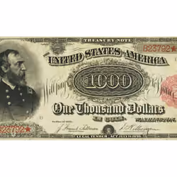 USA 1891 Red Seal $1,000 Treasury Note