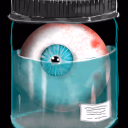 Blue eyeball in the jar #001