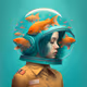 Women in space helmet (AI)