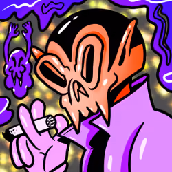 Smoking Skull #037