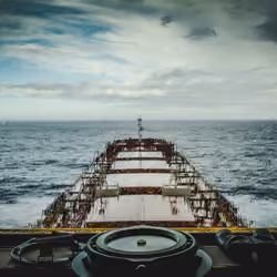 bulk carrier at the ocean