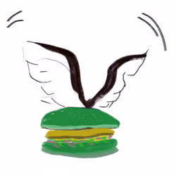 Flying green burger