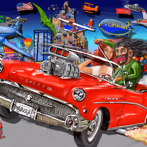 City Energy Red 57 Buick Roadmaster Convertible 