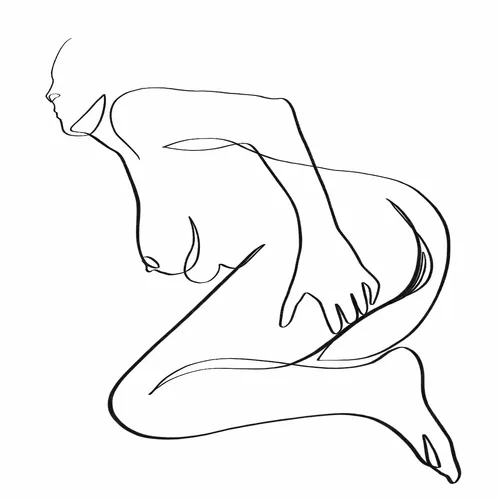 Cowgirl on the table sex position one line art #58