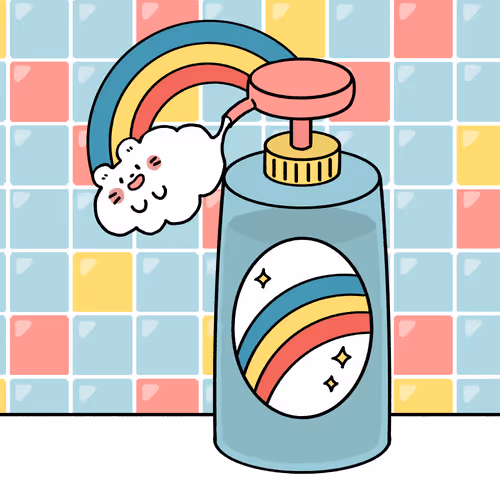 colorful shampoo