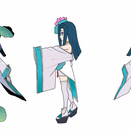 #001 緑の国の女王Queen of the Green Kingdom(設定画)