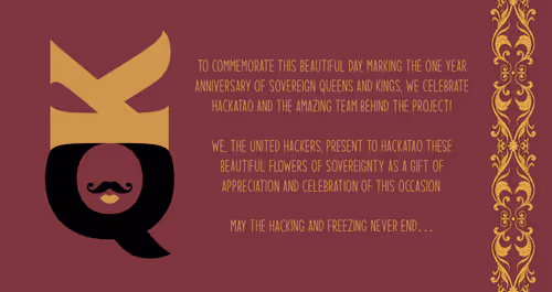 Happy One Year Anniversary on Qs+Ks Hackatao