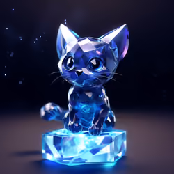 Blue Crystal Cat #040