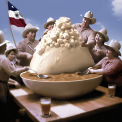 Heaped ice cream