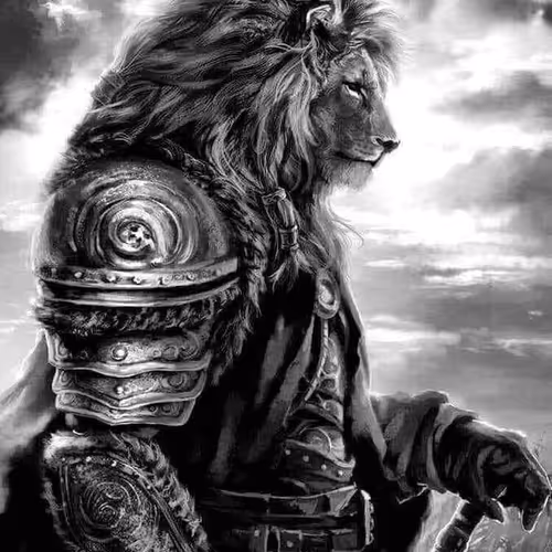 sad lion