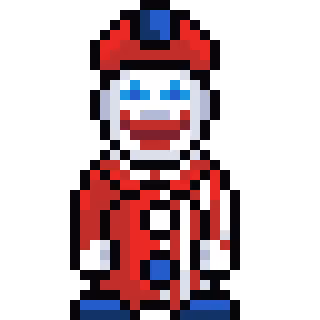 John Wayne Gacy as Pogo The Clown - Serial Killer 8bit Pixel Art