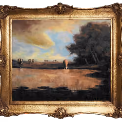 100% Ownership - Original Turner Master Oil Canvas JOSEPH MALLORD WILLIAM TURNER LANDSCAPE WITH WOMA