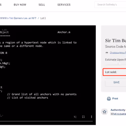 World Wide Web Inventor Tim Berners-Lee Completes Sotheby's $5