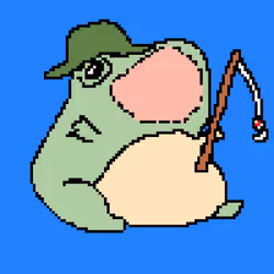 Kawaii FROG #012 "Fisherman"